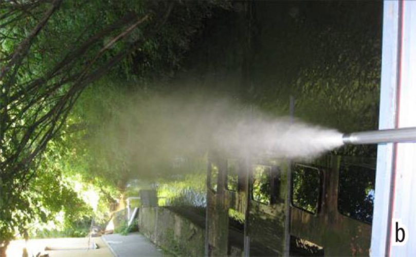 Figure 3: Messer liquid atomisation lance with oxygen. b) Atomisation of water.